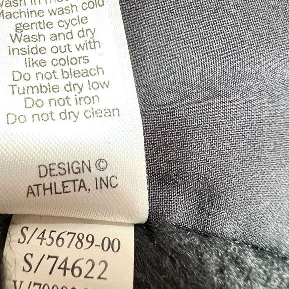 Athleta Fleece Sherpa Hoodie Womens Medium Black Hooded Full Zip Thumbholes - Picture 9 of 12